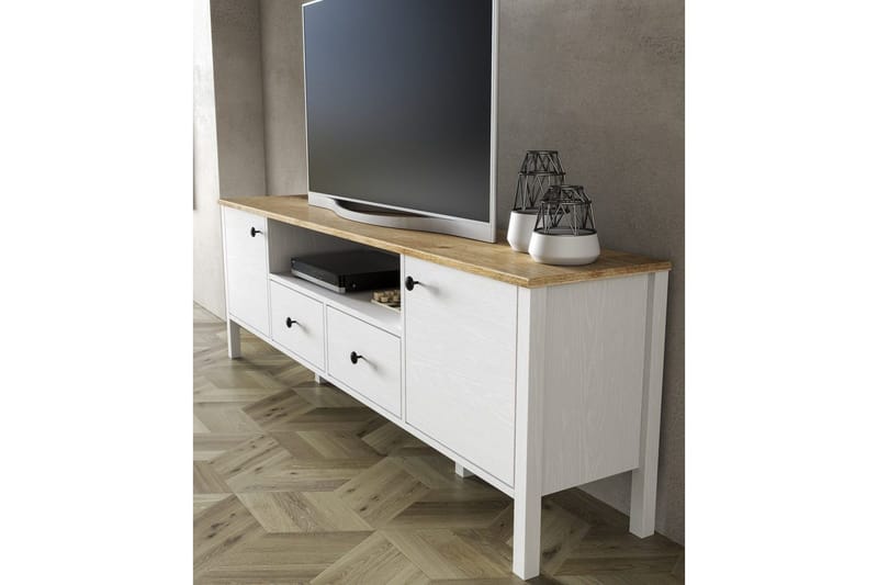 Thynor TV-taso 180 cm - Valkoinen - Huonekalut - TV- & Mediakalusteet - Tv taso & Mediataso