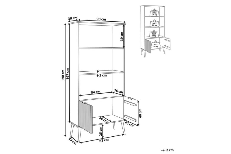 Timmins kirjahylly 90 cm mäntyä - Vaaleanruskea - Säilytys - Hylly - Kirjahylly