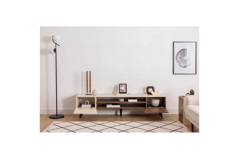 Torin TV-taso 180 cm - Pähkinä/Beige - Huonekalut - TV- & Mediakalusteet - Tv taso & Mediataso