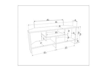 Torlin TV-taso 120 cm - Pähkinä/Valkoinen - Huonekalut - TV- & Mediakalusteet - Tv taso & Mediataso