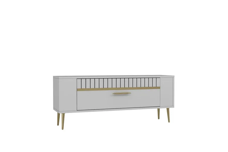 Tovren TV-taso 120 cm - Valkoinen/Keltainend - Huonekalut - TV- & Mediakalusteet - Tv taso & Mediataso