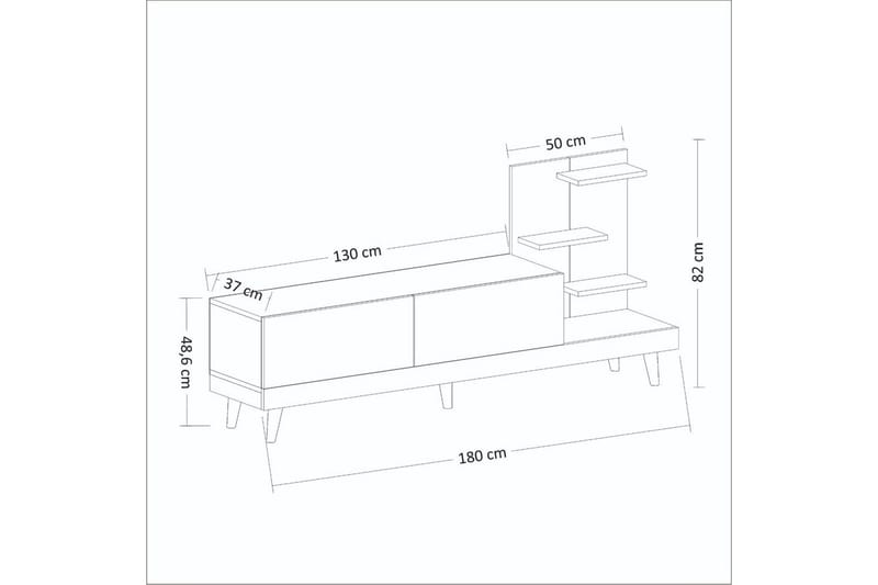 Travorn TV-taso 180 cm - Antrasiitti/Travertiini - Huonekalut - TV- & Mediakalusteet - Tv taso & Mediataso