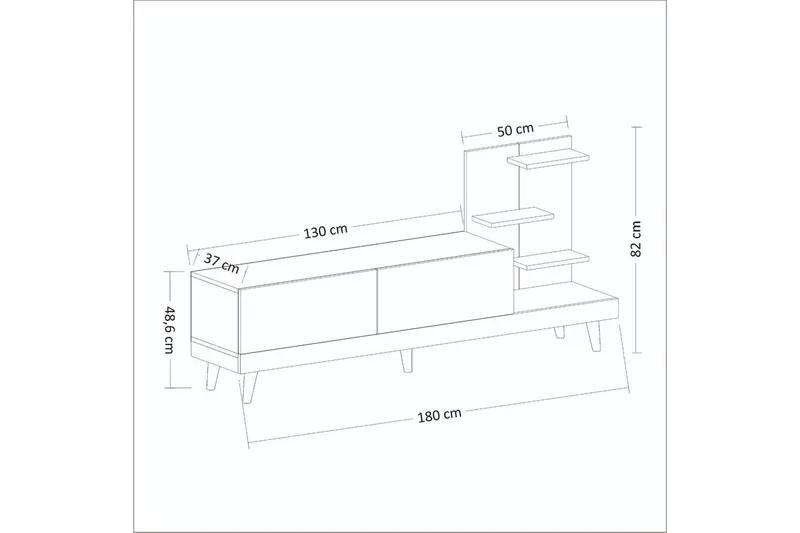 Travorn TV-taso 180 cm - Antrasiitti/Travertiini - Huonekalut - TV- & Mediakalusteet - Tv taso & Mediataso