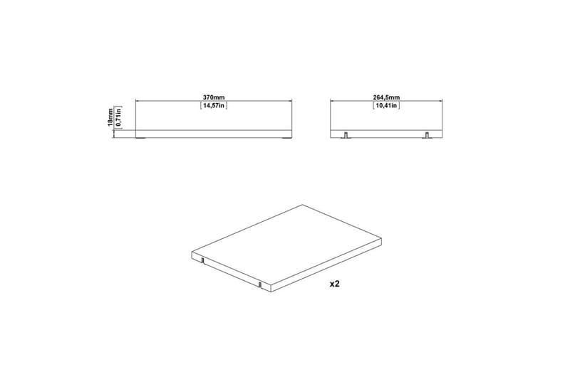 Trysil Hyllylevy 37 cm - Valkoinen - Huonekalut - TV- & Mediakalusteet - Mediajalusta & seinäteline - TV:n seinäteline
