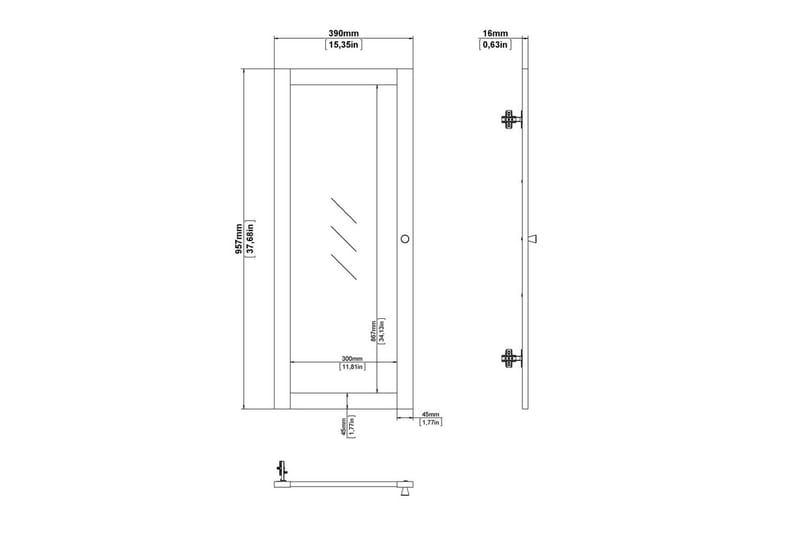 Trysil Ovi Kirjahyllyyn 95,7 cm - Luonnonväri - Huonekalut - TV- & Mediakalusteet - Mediajalusta & seinäteline - TV:n seinäteline