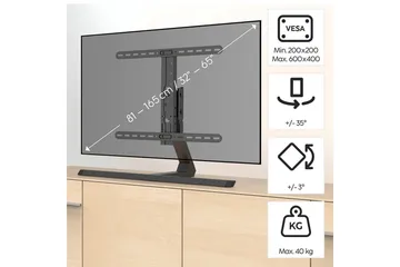 TV-jalusta Hama jopa 65 musta - Musta - Huonekalut - TV- & Mediakalusteet - Mediajalusta & seinäteline