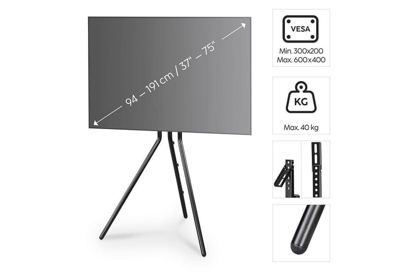 TV Lattiateline Hama Muotoilu Jopa 75 - Musta - Huonekalut - TV- & Mediakalusteet - Mediajalusta & seinäteline