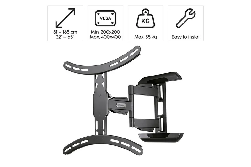 TV-seinäteline Hama VESA Full Motion Musta - Musta - Huonekalut - TV- & Mediakalusteet - Mediajalusta & seinäteline