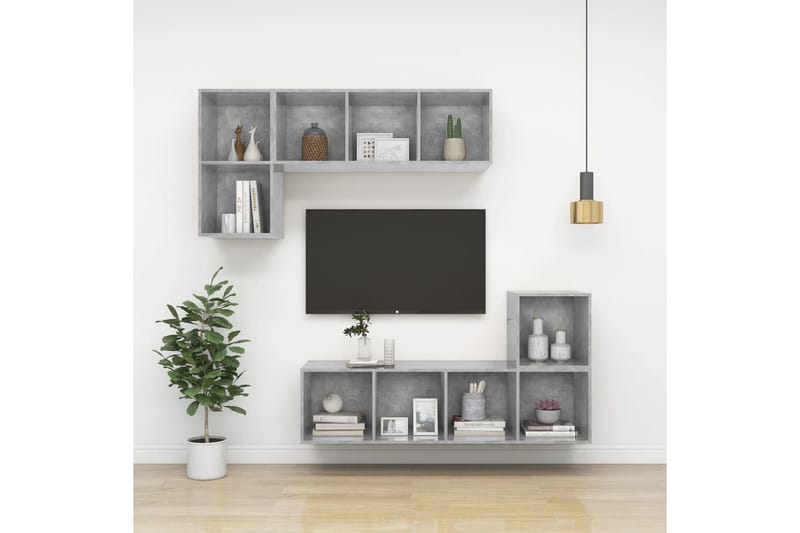 Seinäkiinnitettävä TV-taso betoninharmaa 37x37x72 cm - Huonekalut - TV- & Mediakalusteet - Mediajalusta & seinäteline - TV:n seinäteline