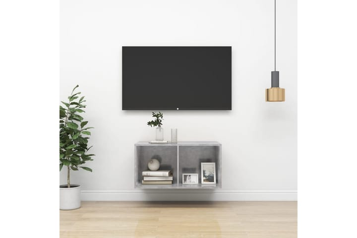 Seinäkiinnitettävä TV-taso betoninharmaa 37x37x72 cm - Mediajalusta & seinäteline - TV:n seinäteline
