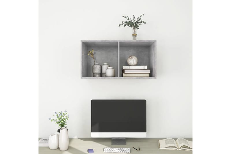 Seinäkiinnitettävä TV-taso betoninharmaa 37x37x72 cm - Huonekalut - TV- & Mediakalusteet - Mediajalusta & seinäteline - TV:n seinäteline