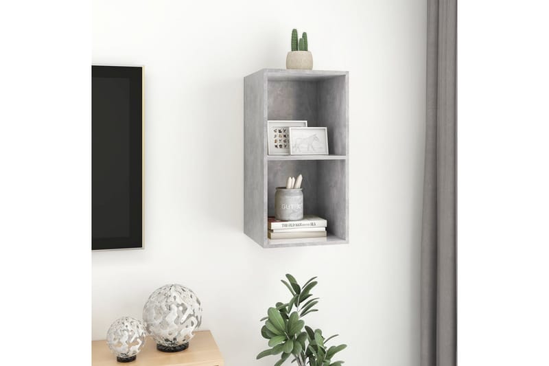 Seinäkiinnitettävä TV-taso betoninharmaa 37x37x72 cm - Huonekalut - TV- & Mediakalusteet - Mediajalusta & seinäteline - TV:n seinäteline
