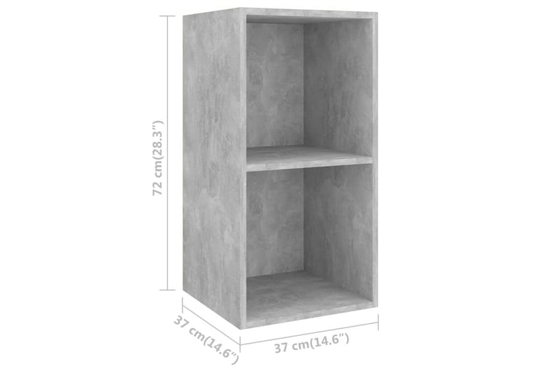 Seinäkiinnitettävä TV-taso betoninharmaa 37x37x72 cm - Huonekalut - TV- & Mediakalusteet - Mediajalusta & seinäteline - TV:n seinäteline