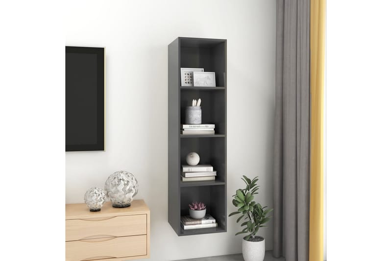 Seinäkiinnitettävä TV-taso harmaa 37x37x142,5 cm lastulevy - Huonekalut - TV- & Mediakalusteet - Mediajalusta & seinäteline - TV:n seinäteline