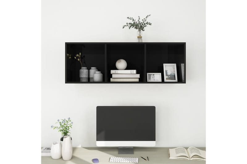Seinäkiinnitettävä TV-taso korkeak. musta 37x37x107 cm - Huonekalut - TV- & Mediakalusteet - Mediajalusta & seinäteline - TV:n seinäteline