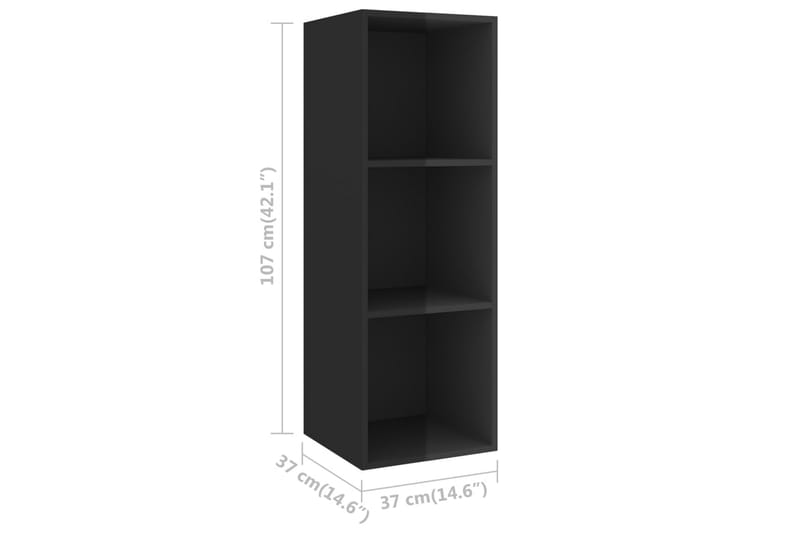 Seinäkiinnitettävä TV-taso korkeak. musta 37x37x107 cm - Huonekalut - TV- & Mediakalusteet - Mediajalusta & seinäteline - TV:n seinäteline