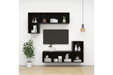 Seinäkiinnitettävä TV-taso korkeak. musta 37x37x72 cm - Huonekalut - TV- & Mediakalusteet - Mediajalusta & seinäteline - TV:n seinäteline