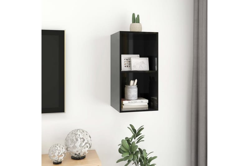 Seinäkiinnitettävä TV-taso korkeak. musta 37x37x72 cm - Huonekalut - TV- & Mediakalusteet - Mediajalusta & seinäteline - TV:n seinäteline