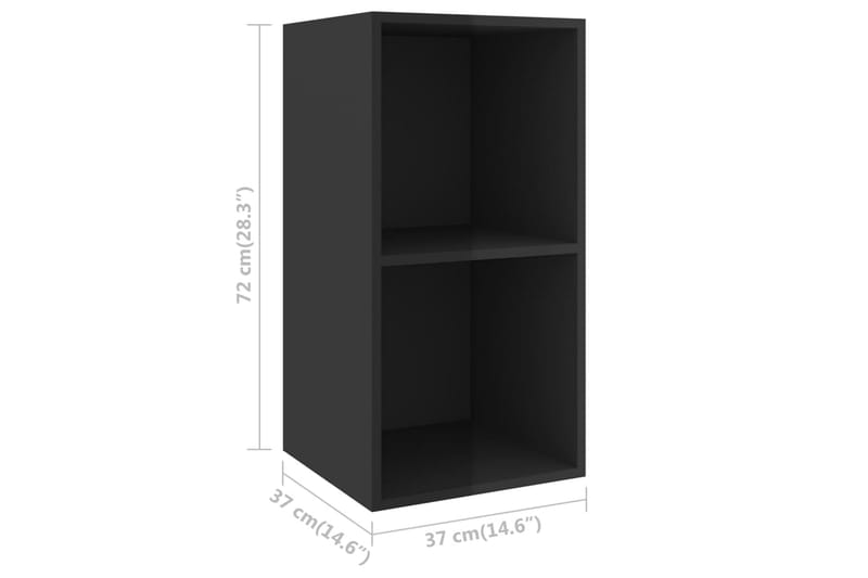 Seinäkiinnitettävä TV-taso korkeak. musta 37x37x72 cm - Huonekalut - TV- & Mediakalusteet - Mediajalusta & seinäteline - TV:n seinäteline