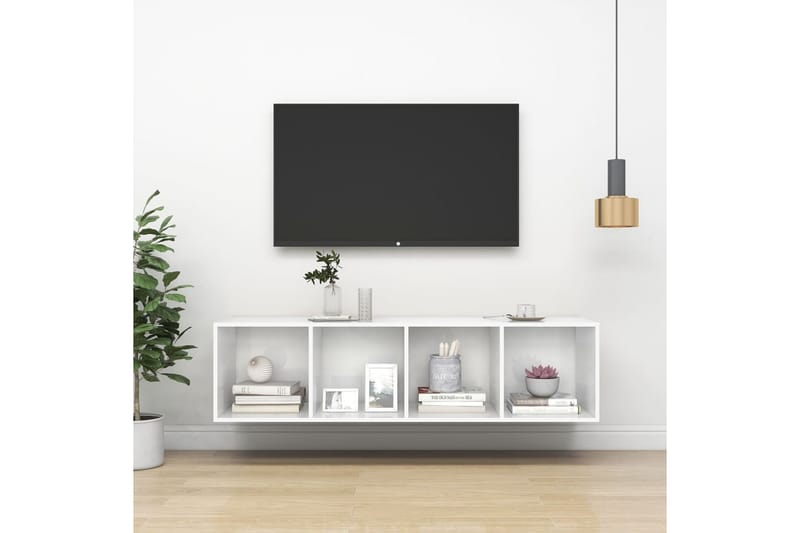 Seinäkiinnitettävä TV-taso korkeak. valk. 37x37x142,5cm levy - Huonekalut - TV- & Mediakalusteet - Mediajalusta & seinäteline - TV:n seinäteline