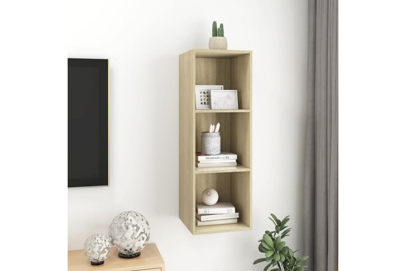 Seinäkiinnitettävä TV-taso Sonoma-tammi 37x37x107 cm - Huonekalut - TV- & Mediakalusteet - Mediajalusta & seinäteline - TV:n seinäteline