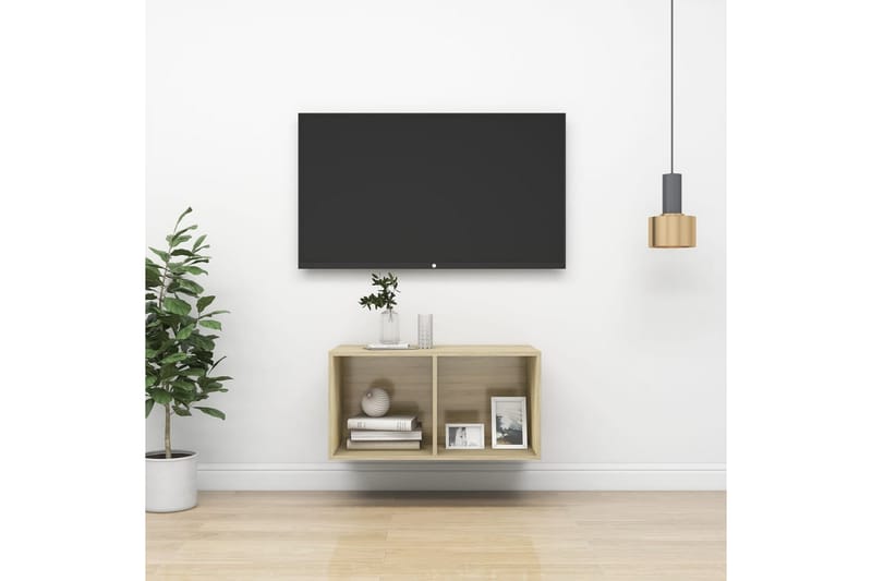 Seinäkiinnitettävä TV-taso Sonoma-tammi 37x37x72 cm - Huonekalut - TV- & Mediakalusteet - Mediajalusta & seinäteline - TV:n seinäteline