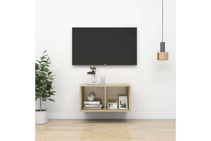 Seinäkiinnitettävä TV-taso Sonoma-tammi 37x37x72 cm - Mediajalusta & seinäteline - TV:n seinäteline
