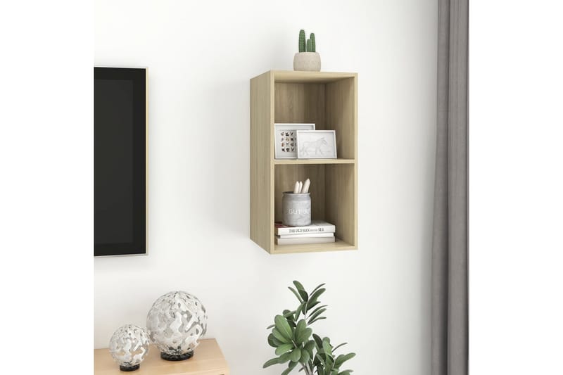 Seinäkiinnitettävä TV-taso Sonoma-tammi 37x37x72 cm - Huonekalut - TV- & Mediakalusteet - Mediajalusta & seinäteline - TV:n seinäteline