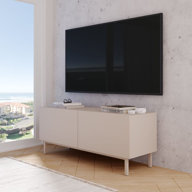 TV-taso Hanah Home Coast (120 x 47,3 x 36,8 cm) Hiekka - Hiekka - Huonekalut - TV- & Mediakalusteet - Mediajalusta & seinäteline - TV:n seinäteline