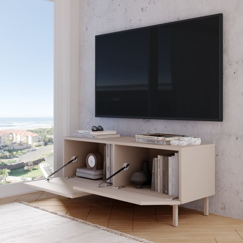 TV-taso Hanah Home Coast (120 x 47,3 x 36,8 cm) Hiekka - Hiekka - Huonekalut - TV- & Mediakalusteet - Mediajalusta & seinäteline - TV:n seinäteline