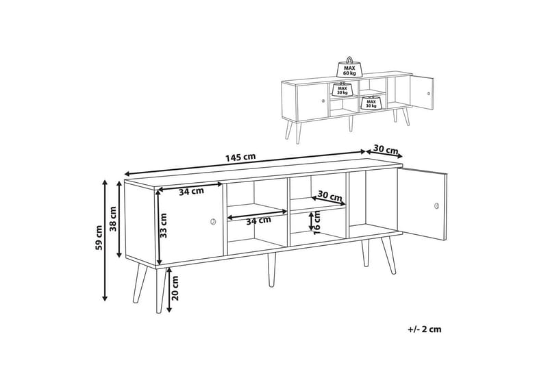 TV-taso Chandler - Huonekalut - TV- & Mediakalusteet - Tv taso & Mediataso