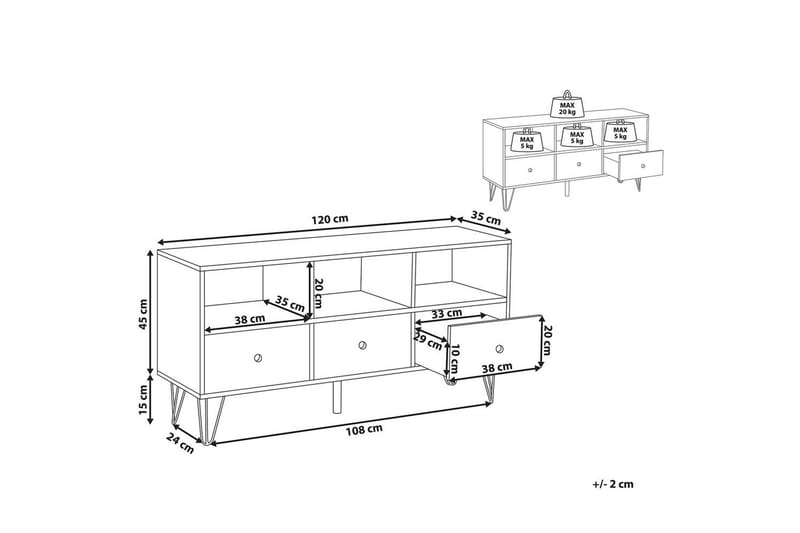TV-taso Foston - Huonekalut - TV- & Mediakalusteet - Tv taso & Mediataso