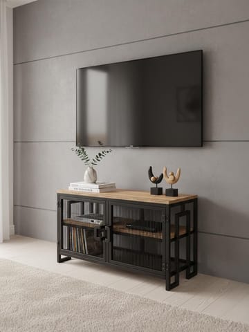 TV-taso Hanah Home Zent (90 x 54 x 30 cm) Atlantic Pine Musta - Huonekalut - TV- & Mediakalusteet - Tv taso & Mediataso