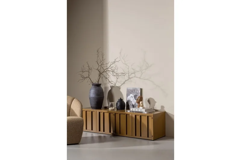 TV-taso Level - Hunajankeltainen - Huonekalut - TV- & Mediakalusteet - Tv taso & Mediataso