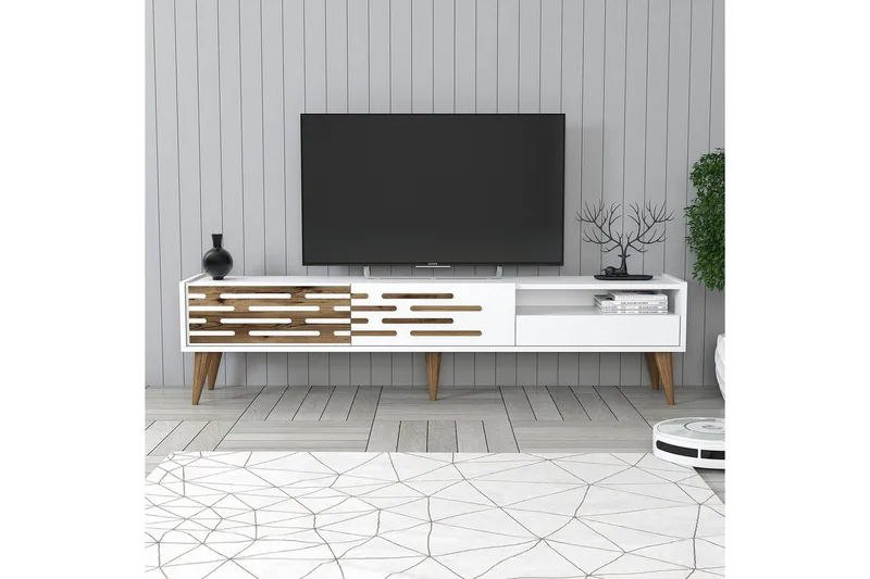 Valensiya TV-taso 180 cm - Valkoinen - Huonekalut - TV- & Mediakalusteet - Tv taso & Mediataso