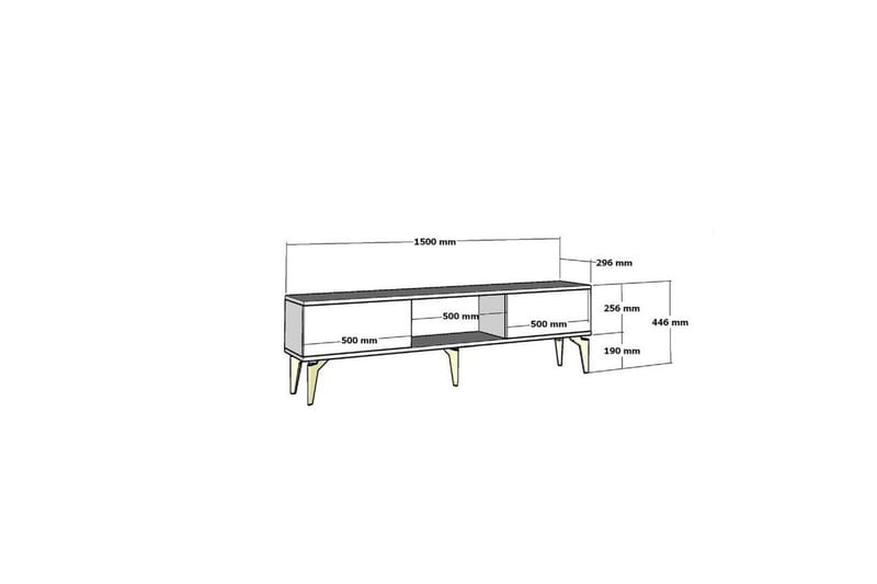 Varno TV-taso 150 cm - Antrasiitti/Hopea - Huonekalut - TV- & Mediakalusteet - Tv taso & Mediataso