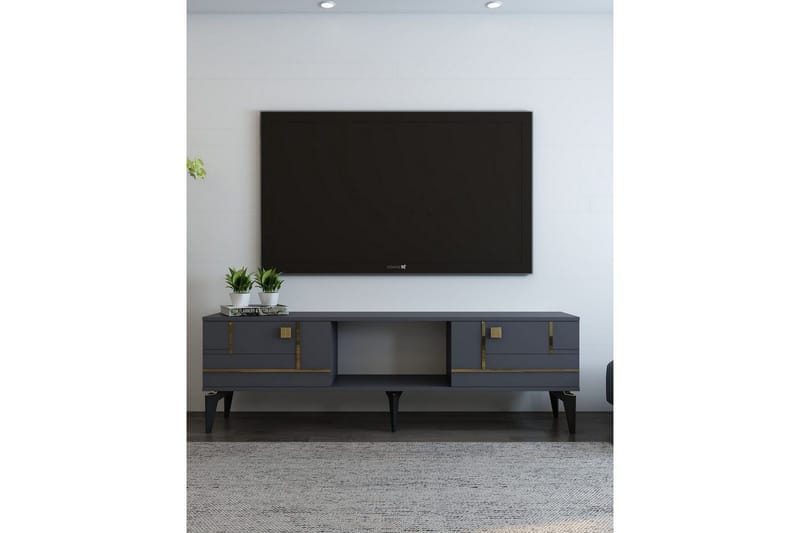 Varno TV-taso 150 cm - Antrasiitti/Keltainend - Huonekalut - TV- & Mediakalusteet - Tv taso & Mediataso