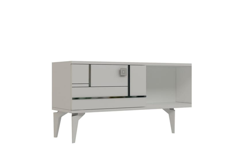 Varno TV-taso 150 cm - Valkoinen/Hopea - Huonekalut - TV- & Mediakalusteet - Tv taso & Mediataso