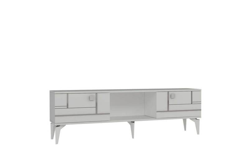 Varno TV-taso 150 cm - Valkoinen/Hopea - Huonekalut - TV- & Mediakalusteet - Tv taso & Mediataso