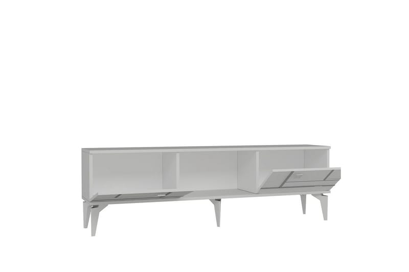 Varno TV-taso 150 cm - Valkoinen/Hopea - Huonekalut - TV- & Mediakalusteet - Tv taso & Mediataso