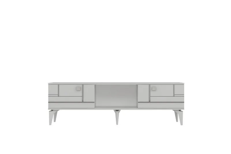 Varno TV-taso 150 cm - Valkoinen/Hopea - Huonekalut - TV- & Mediakalusteet - Tv taso & Mediataso