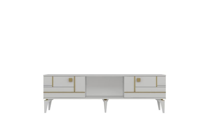 Varno TV-taso 150 cm, Valkoinen/Keltainend