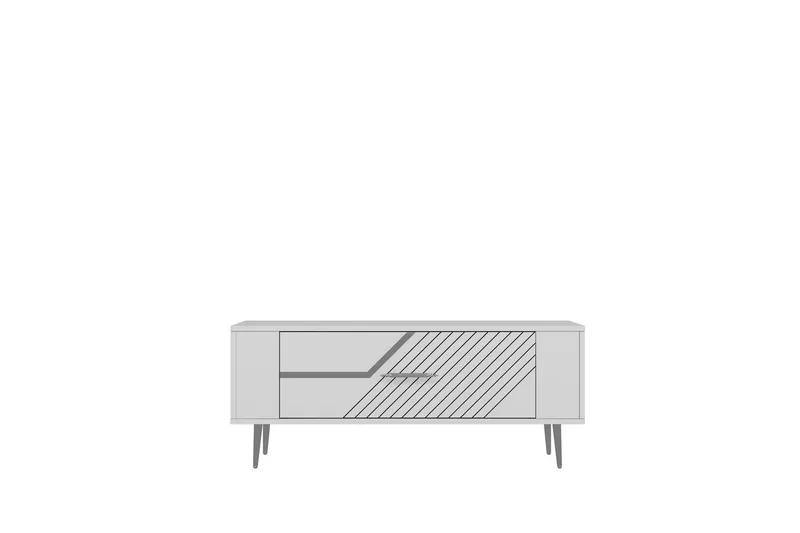 Veynor TV-taso 120 cm - Valkoinen/Hopea - Huonekalut - TV- & Mediakalusteet - Tv taso & Mediataso