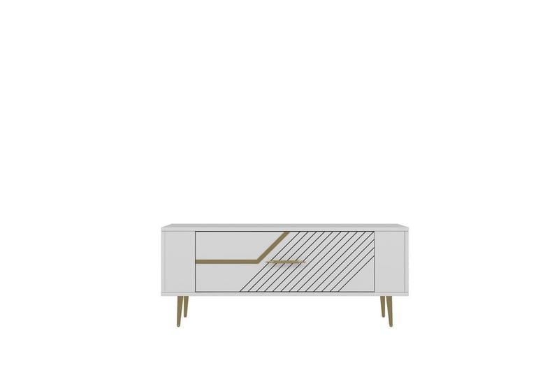 Veynor TV-taso 120 cm - Valkoinen/Keltainend - Huonekalut - TV- & Mediakalusteet - Tv taso & Mediataso