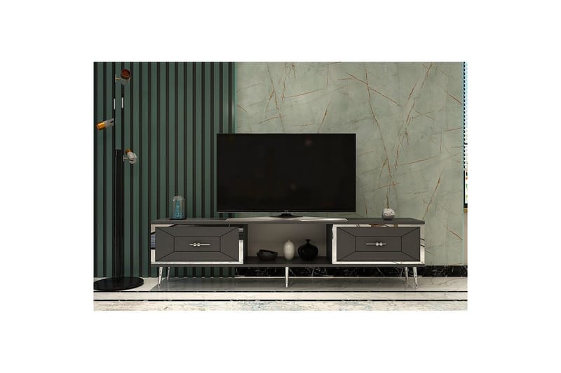 Virdel TV-taso 150 cm - Antrasiitti/Hopea - Huonekalut - TV- & Mediakalusteet - Tv taso & Mediataso