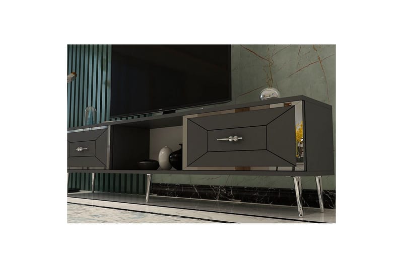 Virdel TV-taso 150 cm - Antrasiitti/Hopea - Huonekalut - TV- & Mediakalusteet - Tv taso & Mediataso