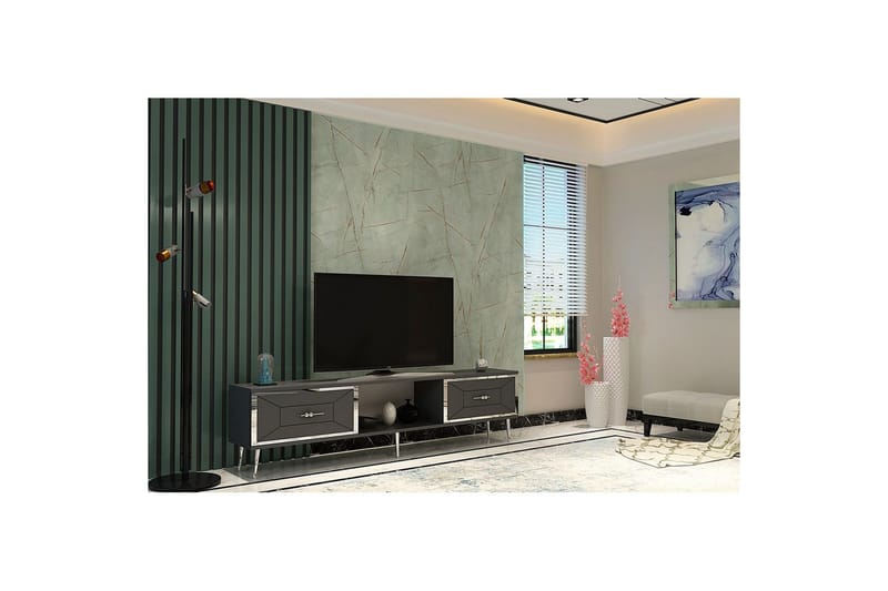 Virdel TV-taso 150 cm - Antrasiitti/Hopea - Huonekalut - TV- & Mediakalusteet - Tv taso & Mediataso