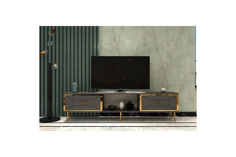 Virdel TV-taso 150 cm - Antrasiitti/Keltainend - Huonekalut - TV- & Mediakalusteet - Tv taso & Mediataso