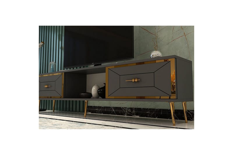 Virdel TV-taso 150 cm - Antrasiitti/Keltainend - Huonekalut - TV- & Mediakalusteet - Tv taso & Mediataso