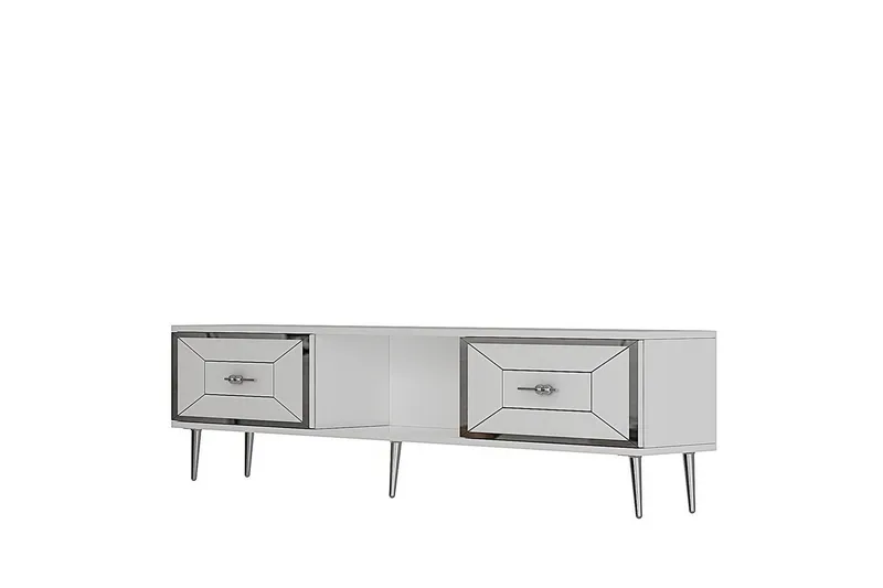 Virdel TV-taso 150 cm, Valkoinen/Hopea